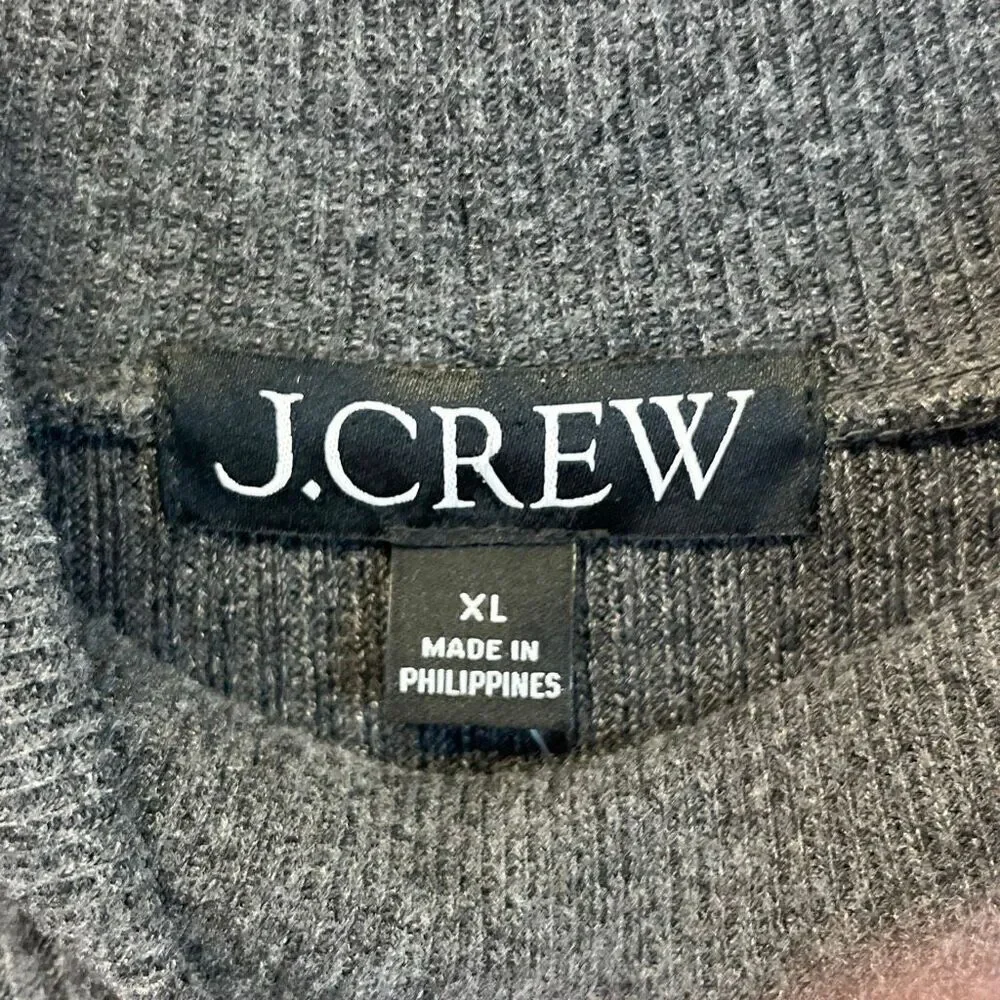 J. CREW Women’s Gray Mock Neck Ribbed Pullover Sweater XL Long Sleeve‎ Soft NWT